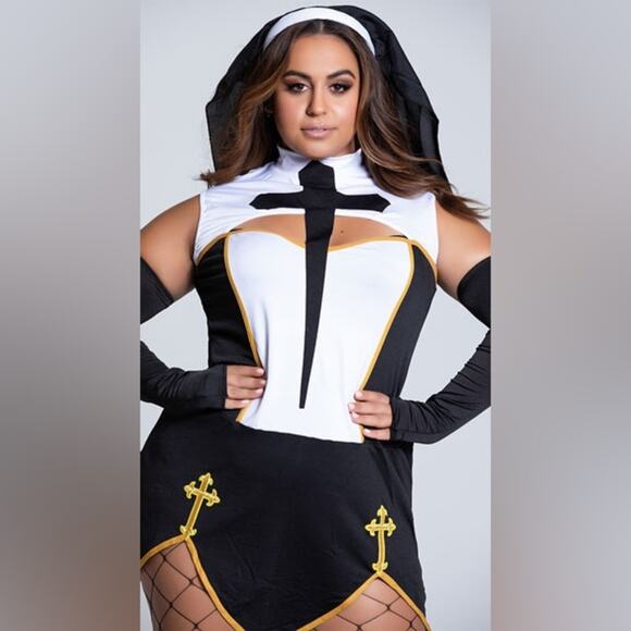NEW Music Legs Bad Habit Nun Plus Size Halloween Costume Size 1X/2X - Picture 1 of 8